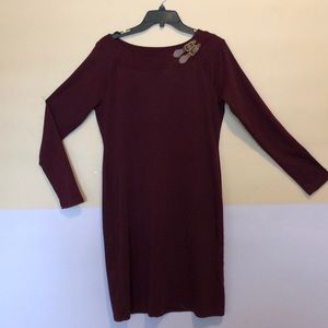 Ralph Lauren Burgundy Wine Knee length dress. XL